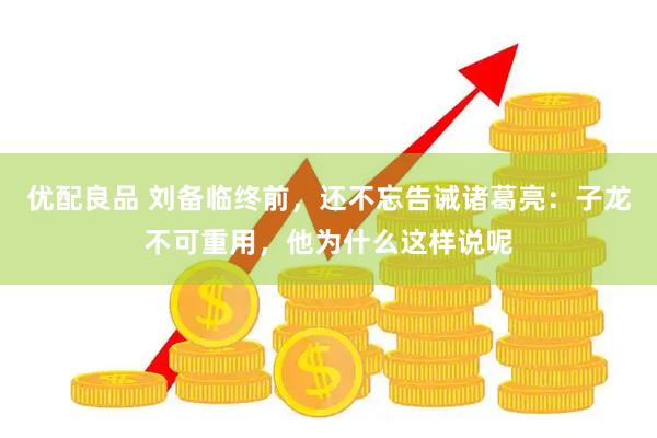 优配良品 刘备临终前，还不忘告诫诸葛亮：子龙不可重用，他为什么这样说呢